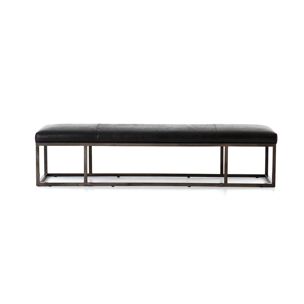 Beaumont Leather Bench - Rider Black - Image 3