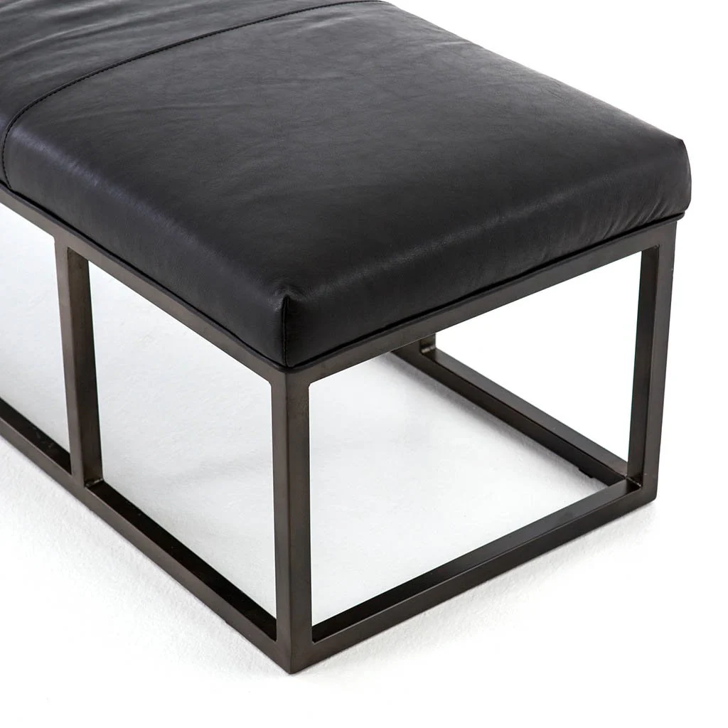 Beaumont Leather Bench - Rider Black - Image 7