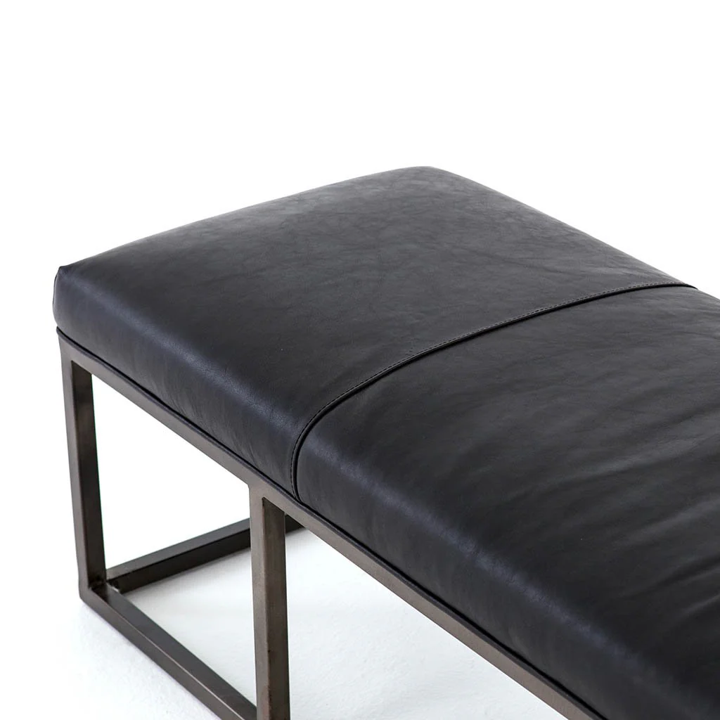 Beaumont Leather Bench - Rider Black - Image 8
