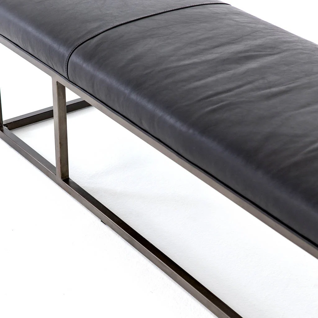 Beaumont Leather Bench - Rider Black - Image 9
