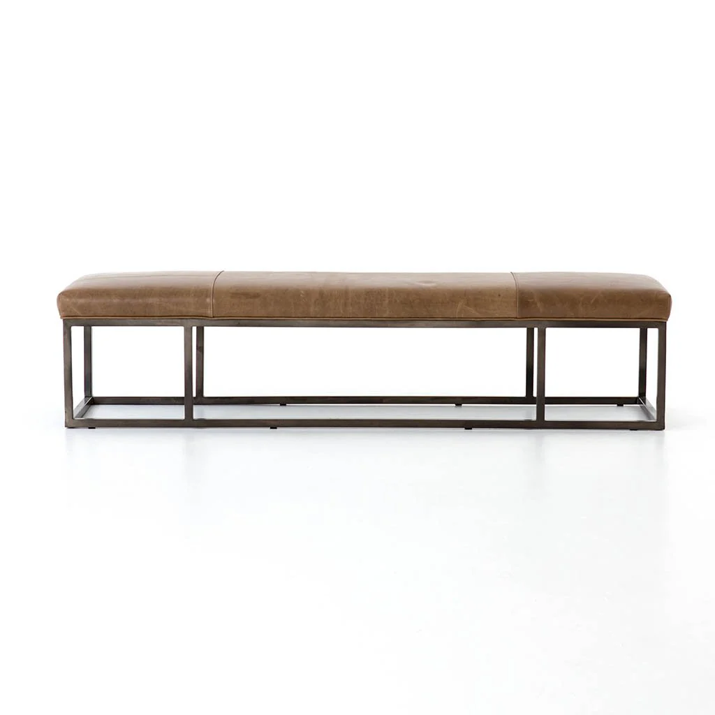 Beaumont Leather Bench - Warm Taupe Dakota - Image 3