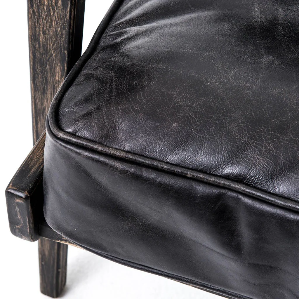 Brooks Lounge Chair - Rialto Ebony Leather - Image 10
