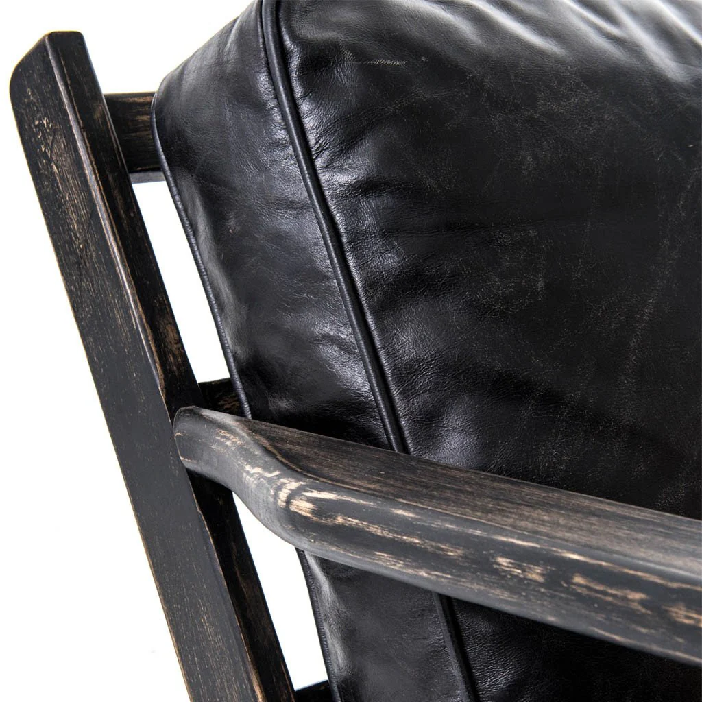Brooks Lounge Chair - Rialto Ebony Leather - Image 11