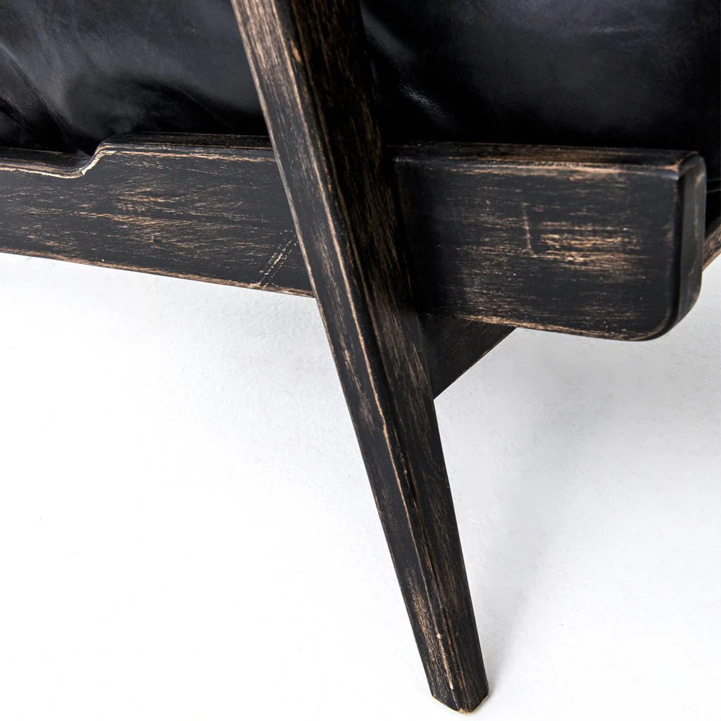 Brooks Lounge Chair - Rialto Ebony Leather - Image 12