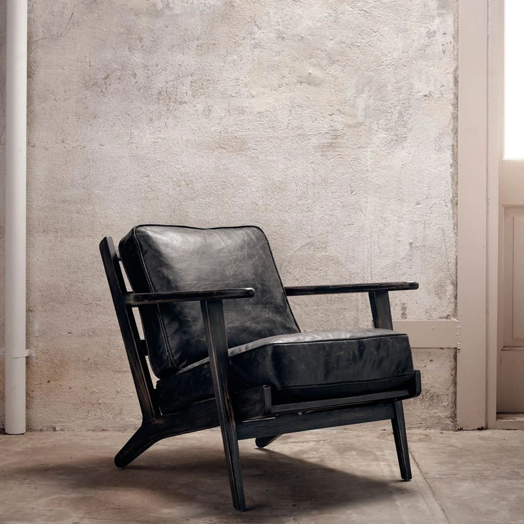 Brooks Lounge Chair - Rialto Ebony Leather - Image 3