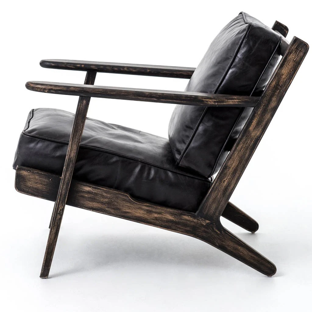 Brooks Lounge Chair - Rialto Ebony Leather - Image 8