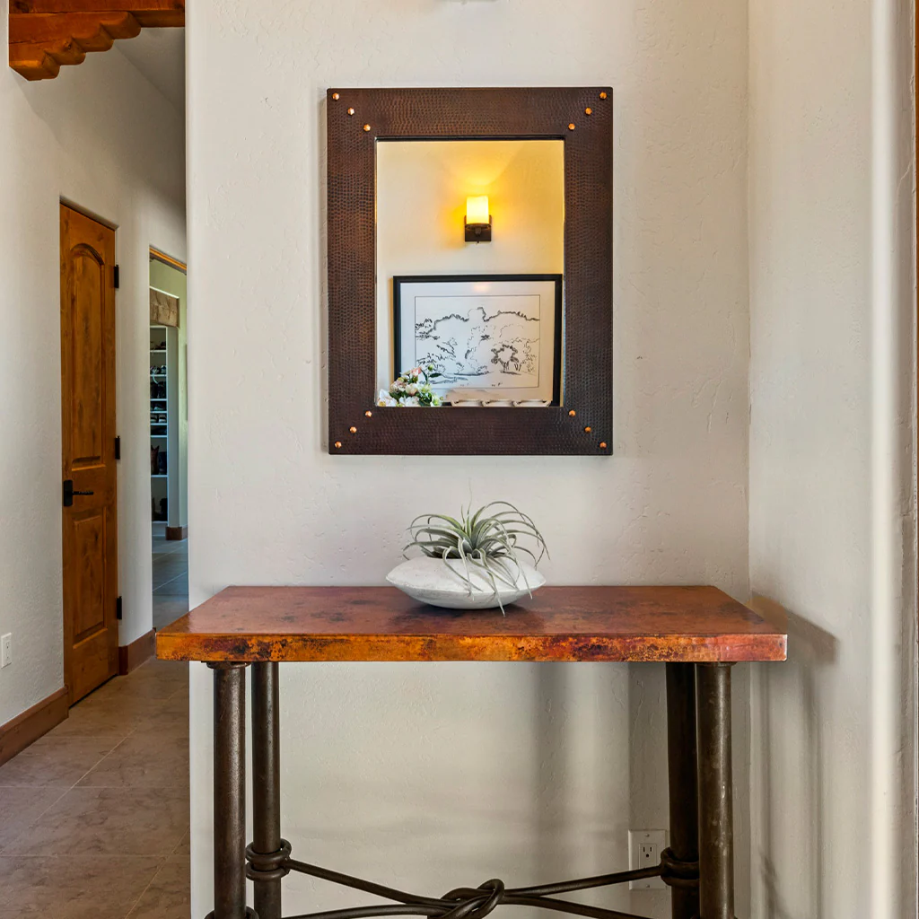 Hammered Copper Accent Mirror - 33" x 27" - Image 3