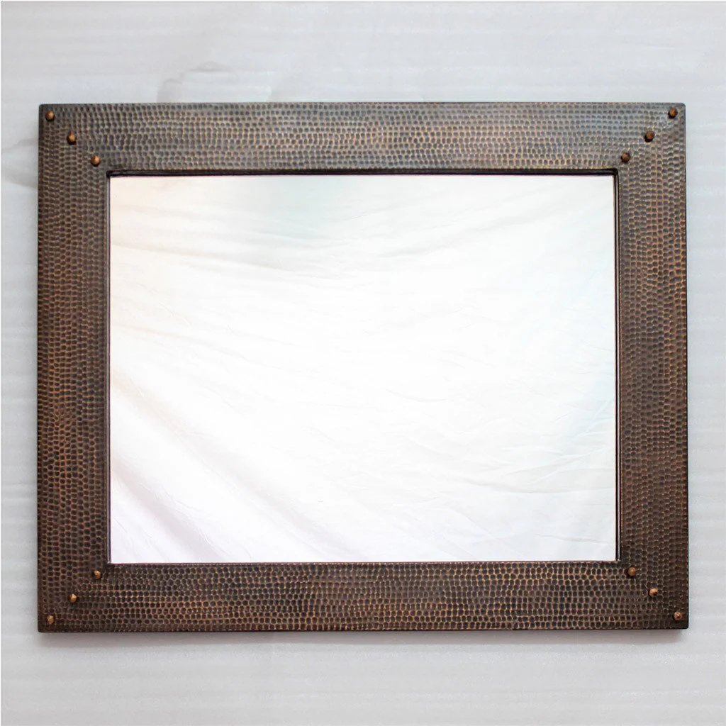 Hammered Copper Accent Mirror - 33" x 27" - Image 5