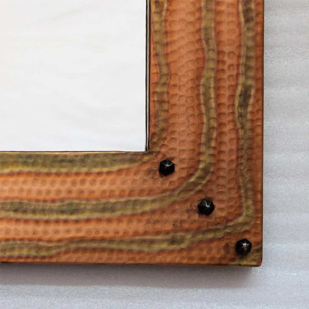 Hammered Copper Accent Mirror - 33" x 27" - Image 8