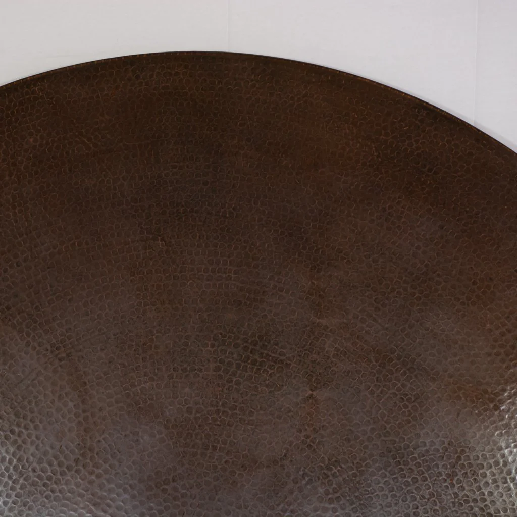 Hammered Copper Round Tabletop - Dark Brown Copper - Image 5