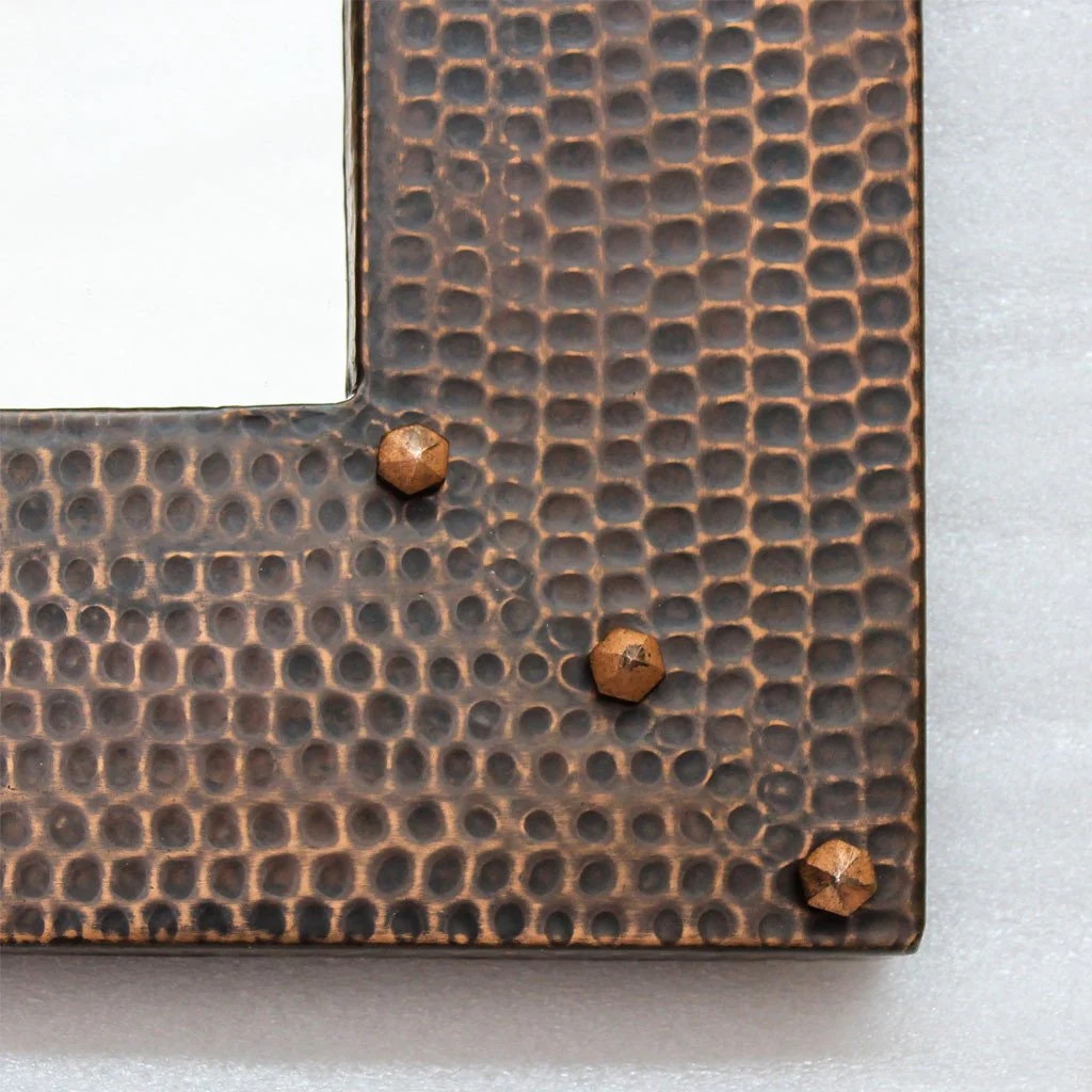 Hammered Copper Vanity Mirror - 27" x 21" - Image 5