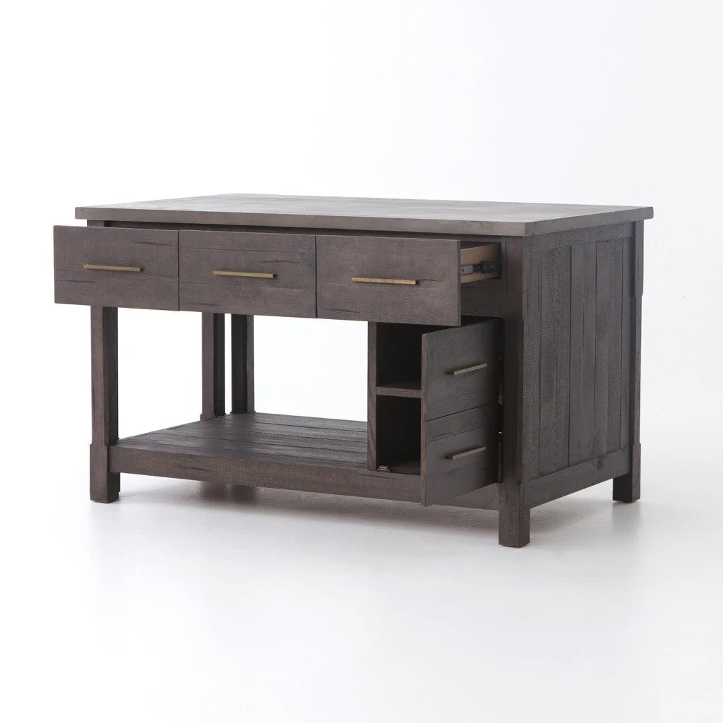 Ian Kitchen Island - Rubbed Black - Image 4