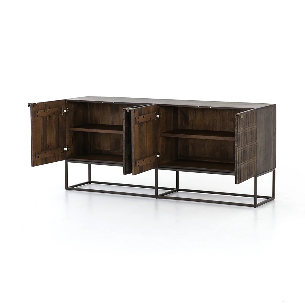 Kelby Sideboard - Carved Vintage Brown - Image 4