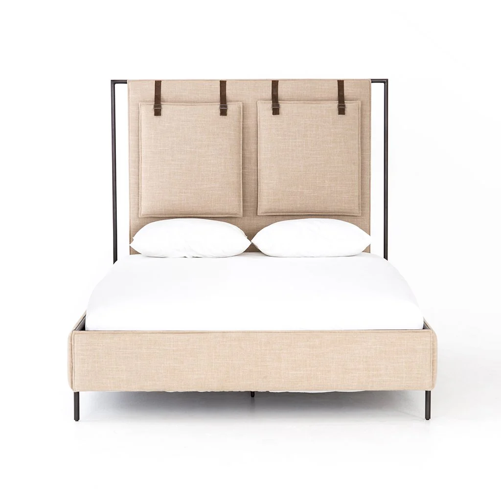 Leigh Upholstered Bed - Palm Ecru - Image 3