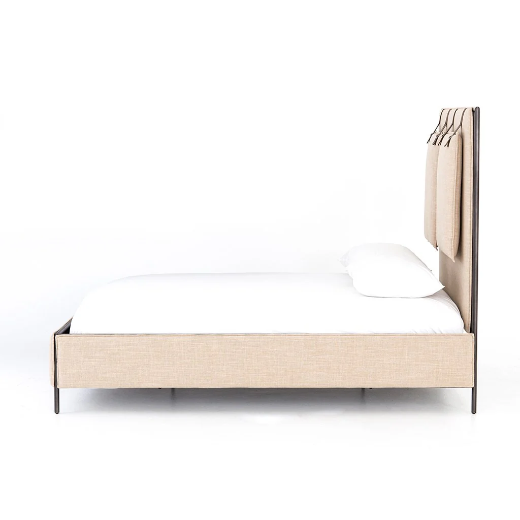 Leigh Upholstered Bed - Palm Ecru - Image 4