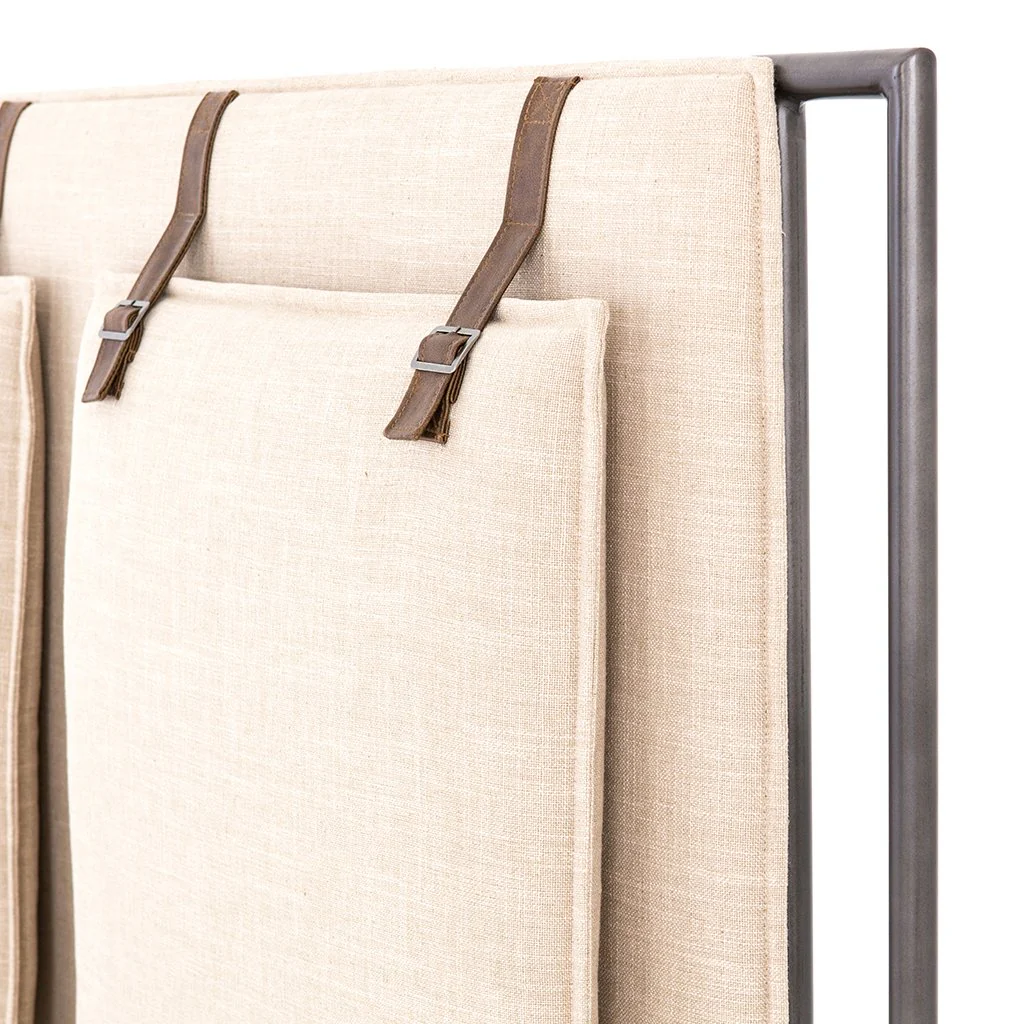 Leigh Upholstered Bed - Palm Ecru - Image 8