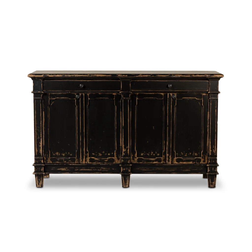 Marjorie 4 Door Sideboard - Distressed Black - Image 3