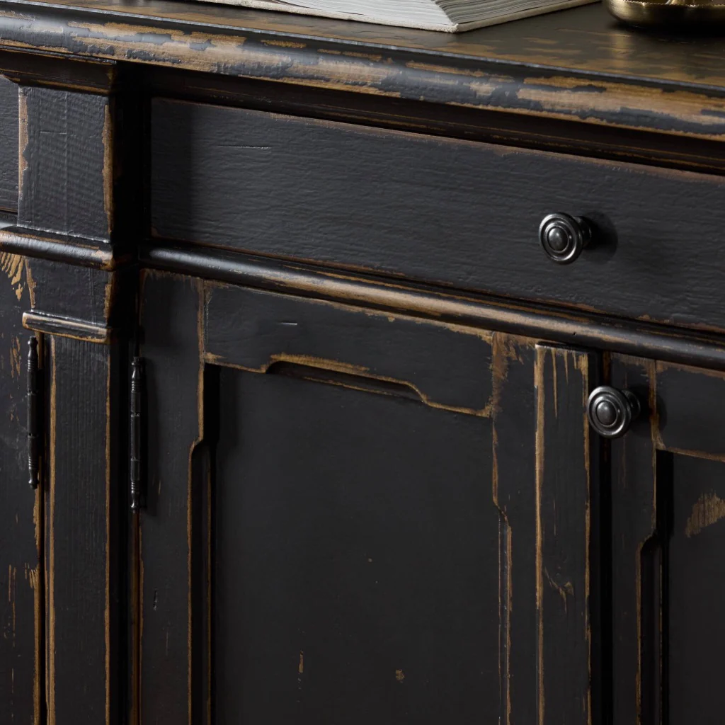 Marjorie 4 Door Sideboard - Distressed Black - Image 6