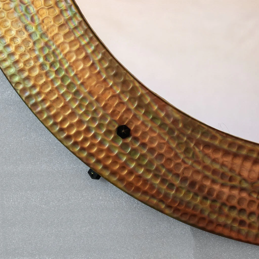 Round Hammered Copper Mirror - Image 7