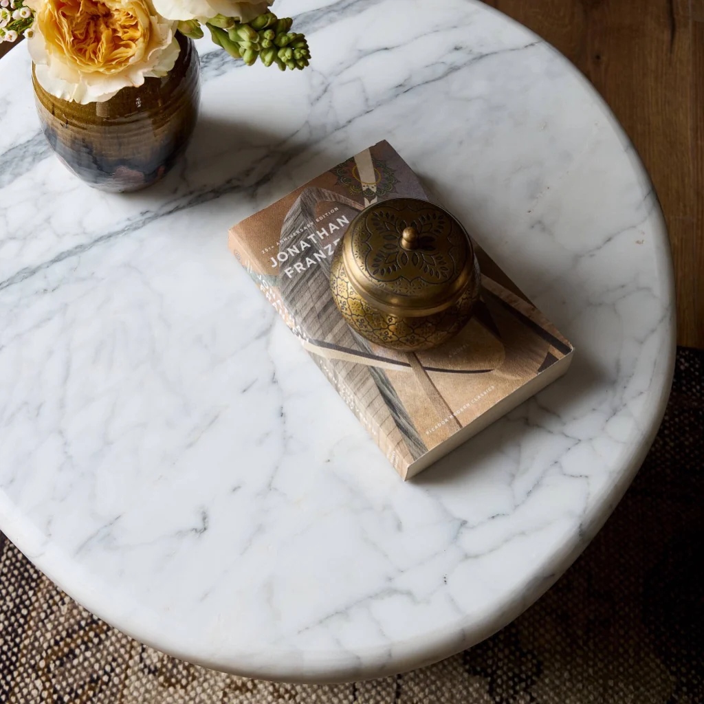 Stuart End Table - White Calacatta Marble - Image 3