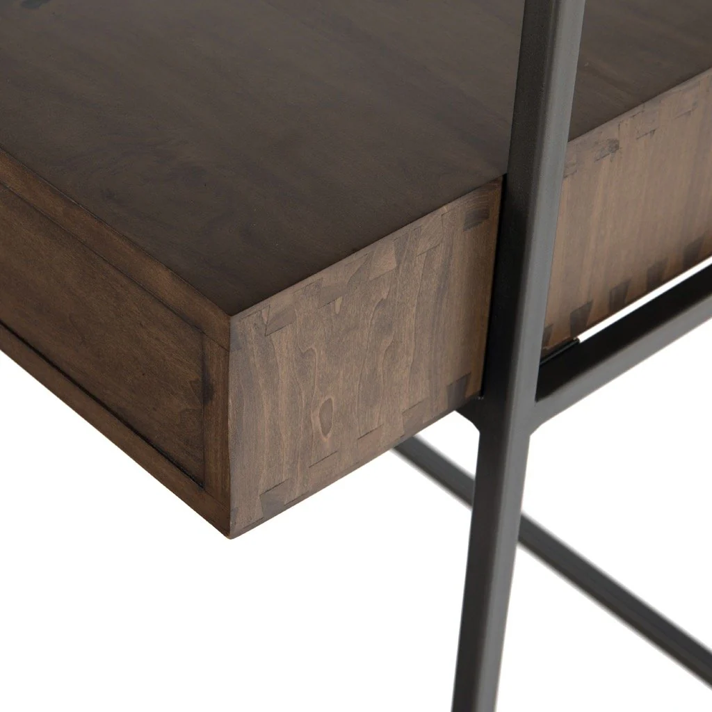 Trey Modular Wall Desk W/ 1 Bookcase - Auburn Poplar - Image 12