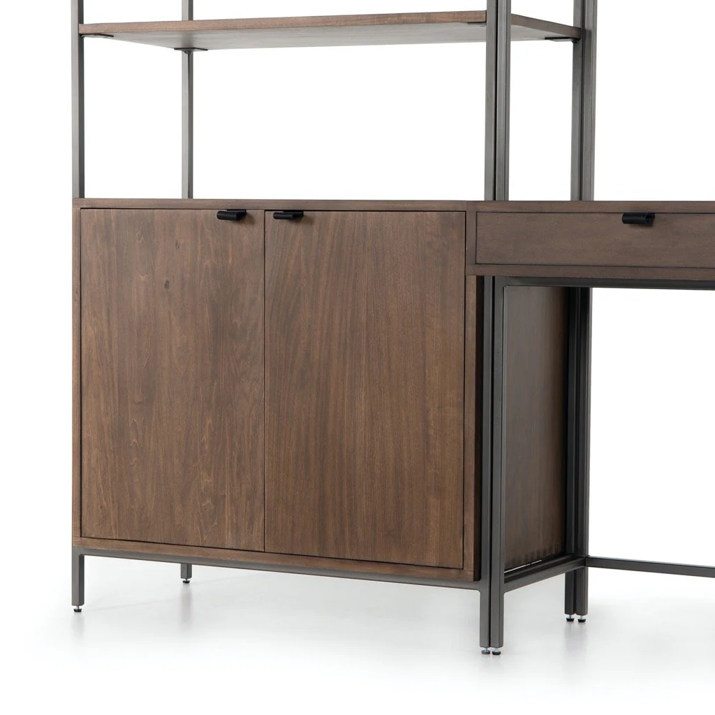 Trey Modular Wall Desk W/ 1 Bookcase - Auburn Poplar - Image 8