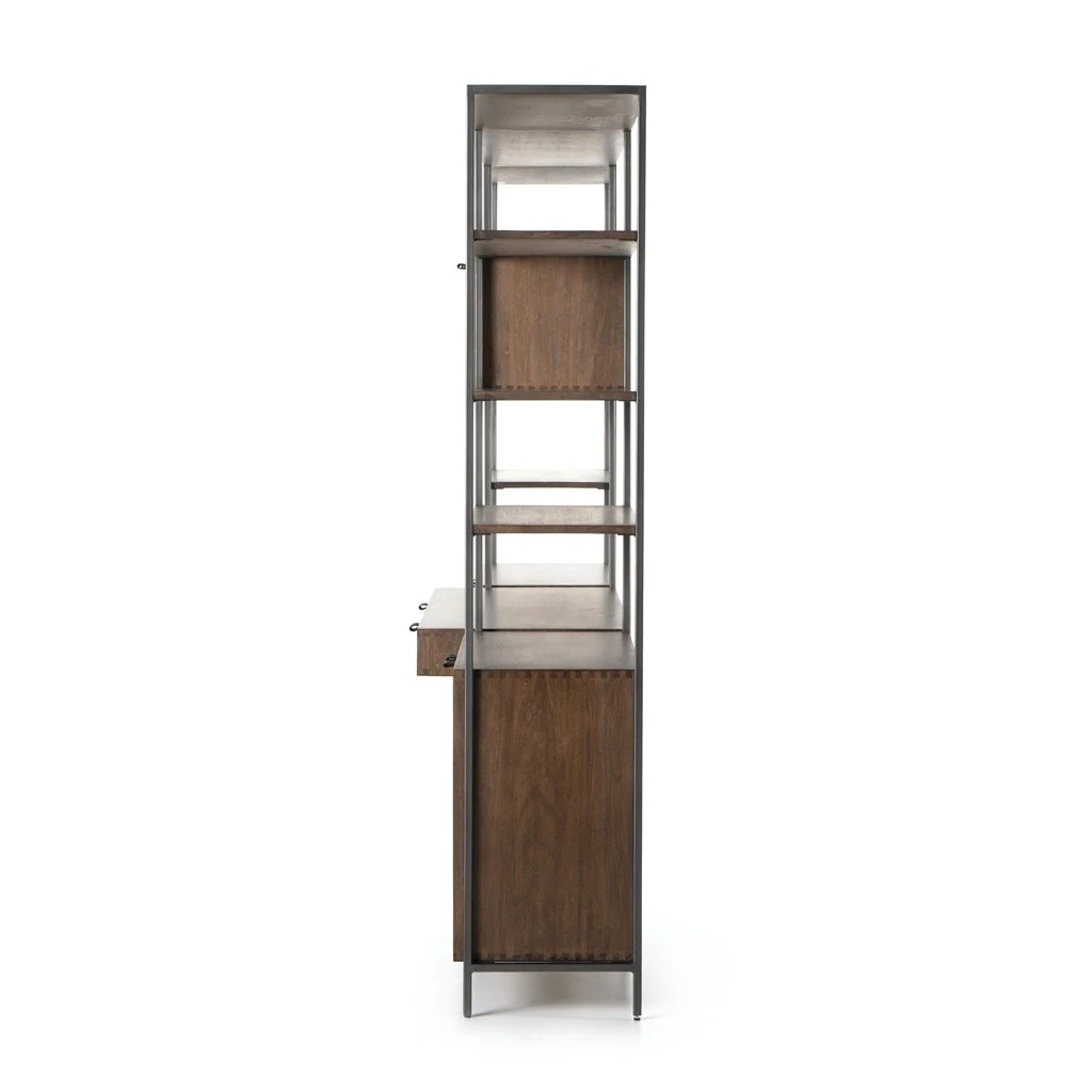 Trey Modular Wall Desk W/ 2 Bookcases - Auburn Poplar - Image 3
