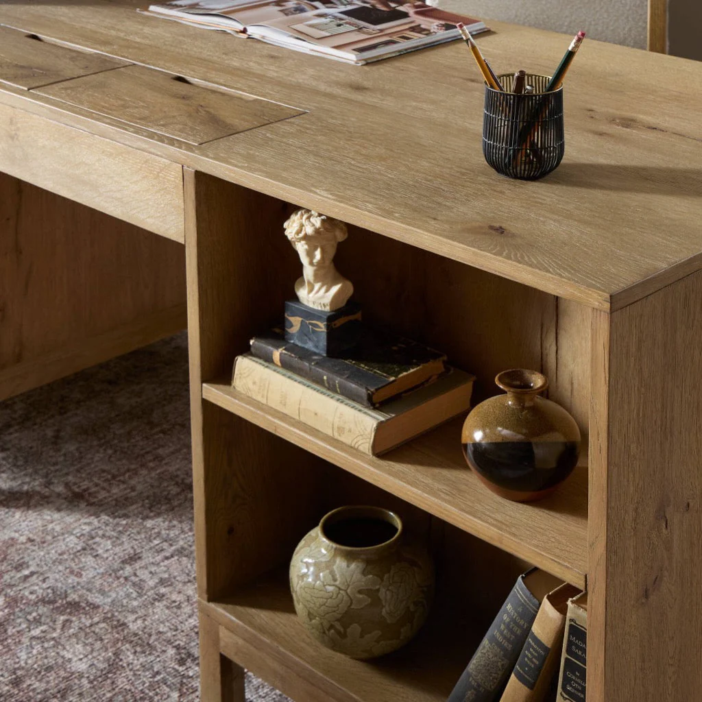 Tula Executive Desk - Worn Oak Veneer - Image 10