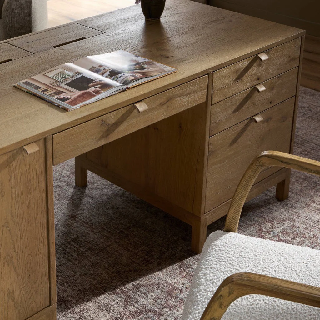 Tula Executive Desk - Worn Oak Veneer - Image 3
