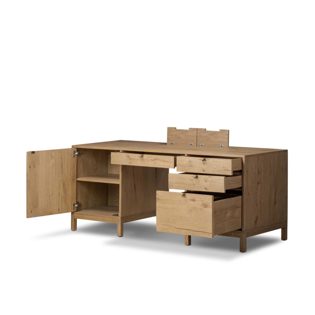 Tula Executive Desk - Worn Oak Veneer - Image 5