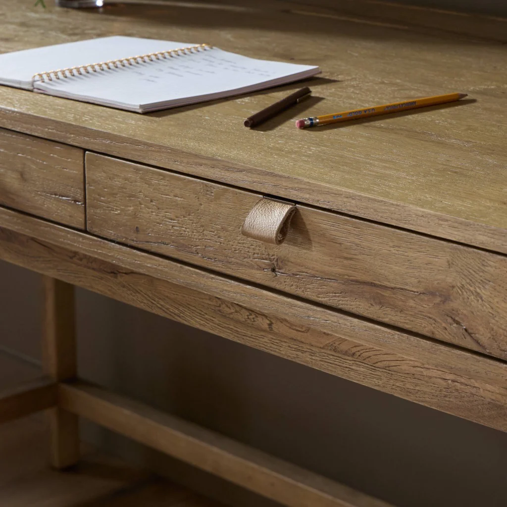 Tula Writing Desk - Worn Oak Veneer - Image 8